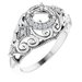 14K White 5.2 mm Round .08 CTW Diamond Semi-Set Vintage-Inspired Engagement Ring